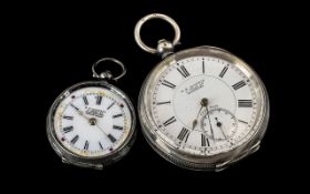 Gents Silver Pocket Watch with white enamel dial, stamped 935, case no.