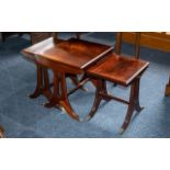 Regency Style Mahogany Nest of Three Tables supported on reeded legs with cast brass paw feet