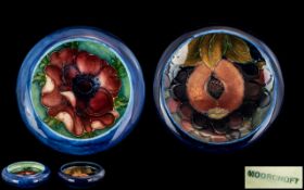 Moorcroft - Pair of Fine Blue Footed Bowl / Dishes of Small Proportions,