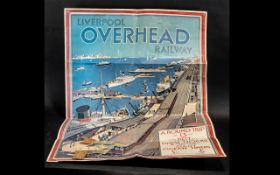 Liverpool Overhead Railway Poster (folded) along with 10 original tickets 1940's various stops