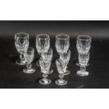 A Collection of Irish Waterford Crystal Glasses comprising of 4 sherry glasses and 6 liqueur