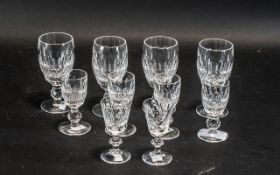 A Collection of Irish Waterford Crystal Glasses comprising of 4 sherry glasses and 6 liqueur