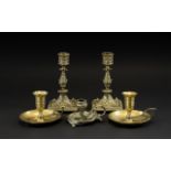 Collection of Five Brass Candle Holders,