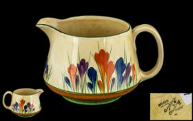 Clarice Cliff - Large Hand Painted Jug ' Bizarre Range ' Crocus Design. c.1929.