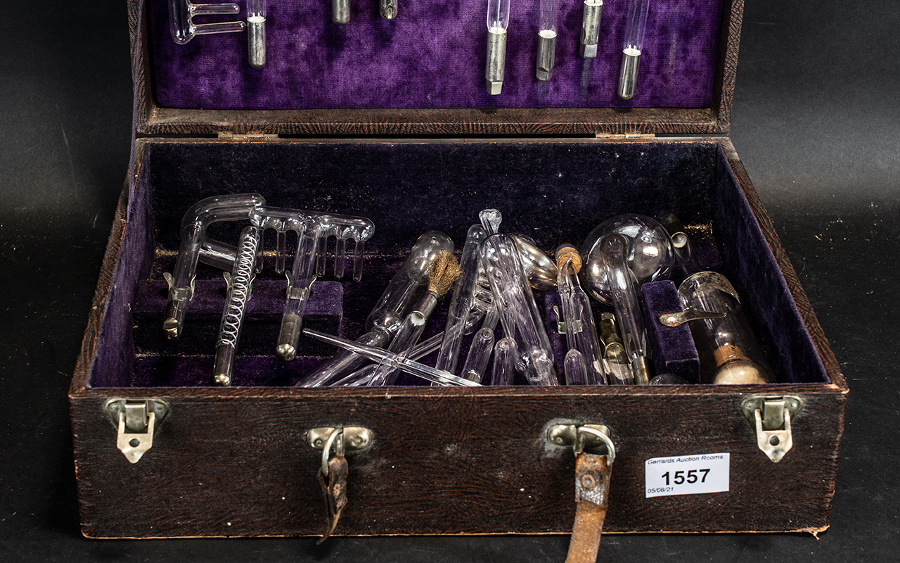 Early 20th Century Medical Equipment, housed in a lined wooden box, - Image 2 of 3