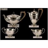 Art Nouveau Design Superb Quality Sterling Silver ( 4 ) Piece Tea Service. Of Wonderful Design and