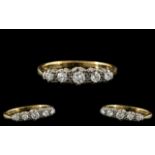 18ct Gold and Platinum 5 Stone Diamond Ring. Marked 18ct and Platinum to Interior of Shank.