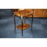 Small Ormolu Mounted French Antique Side Table with an Inlaid Parquetry Top,