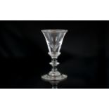 Small 18th Century Trumpet Shaped Bowl Liqueur Glass with a knobbed stem; 4 inches (10cms) high,