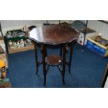 Early 20th Century Mahogany Table, Arts and Crafts style, shaped top, shaped legs.