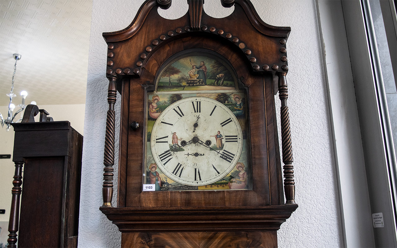 A Late 18th/Early 19th Century Mahogany Long Case Clock, - Image 2 of 3