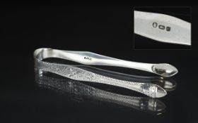 Peter and Ann Bateman Silver Sugar Tongs, hallmarked London 1793,