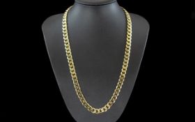 Excellent Quality Vintage 'Vermeil' Gold on Silver Heavy Curb Necklace,