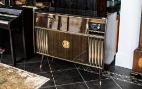 A Blaupunkt Lacquered Retro 1960s Record Player Radiogram, with a fitted cocktail cabinet,