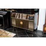 A Blaupunkt Lacquered Retro 1960s Record Player Radiogram, with a fitted cocktail cabinet,