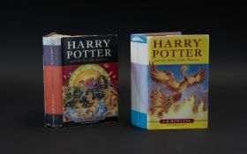 Two Harry Potter First Edition Books (J K Rowling), The Order of the Phoenix (ISBN 0 7475 5100 6,