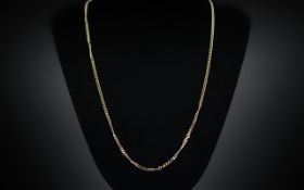 9ct Gold Long Chain with full hallmark 9.375, 24 inches (60cms) long, 6.