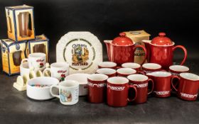 Collection of Advertising Memorabilia, comprising: 9 Red Nescafe Mugs, 2 Nescafe Coffee Pots, 2