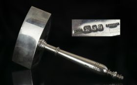 Masonic Interest Solid Silver Mallet of typical form, fully hallmarked date letter D, 1959.