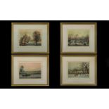 Set of Four Pencil Signed Helen Bradley Prints, depicting the Four Seasons; with blind stamp,
