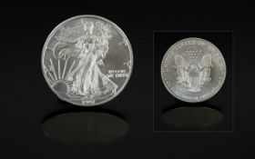 United States of America Liberty Silver One Dollar - Date 1997. 1 oz Fine SIlver Purity .999.