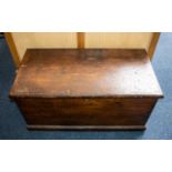**WITHDRAWN** Antique Stained Pine Bedding Box with a lift up lid and carrying handles to the sides,