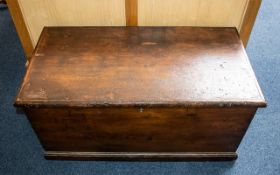 **WITHDRAWN** Antique Stained Pine Bedding Box with a lift up lid and carrying handles to the sides,