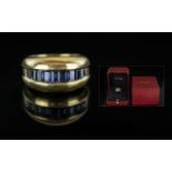 Cartier - Superb Quality 18ct Gold Dress Ring - Channel Set with Ceylon Blue Sapphires,