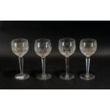 A Set of Irish Waterford Crystal Glasses comprising of 4 wine glasses. In the Boyne style.