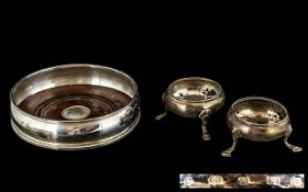 Collection of ( 3 ) Solid Silver Items.