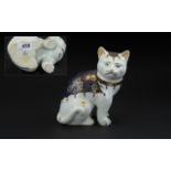 Royal Crown Derby Porcelain Figurine of a Cat,