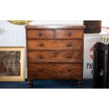 Victorian Antique Mahogany Chest with 3 Graduated Drawers with Turned Knob Handles.