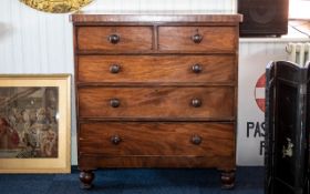 Victorian Antique Mahogany Chest with 3 Graduated Drawers with Turned Knob Handles.