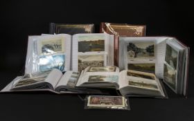 Large Collection of Vintage Collectible Postcards housed in seven albums,