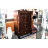French Empire Style Antique Mahogany Fall Down Front Escritoire With a Fitted Interior and 3