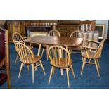 Set of 6 Ercol Golden Dawn Windsor Hoop Back Chairs,