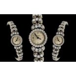 Jaeger-Le-Coultre Stunning Quality Ladies Platinum / Diamond Set Wrist Watch, Manual Wind, Marked