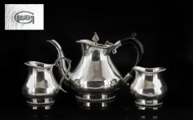 Indian Silver Bachelors ( 3 ) Piece Silver Tea-Service. Comprises Teapot, Milk Jug & Sugar Bowl.