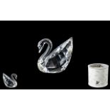 Small Swarovski Swan In Original Box From the S.C.S Range. Measures Approx 1 by 1.5 Inches.