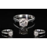 Ladies 18ct Platinum Single Stone Diamond Ring.