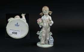 Lladro Hand Painted Porcelain Figure 'Spring', model no.5217, designer Juan Huerta, issued 1984, 7.