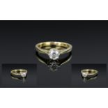 Ladies 18ct Gold Superb Single Stone Diamond Ring, fully hallmarked for 750 - 18ct; the modern,