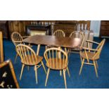Ercol Golden Dawn Drop Down Leaf Dining Table, Supported on Tapering Legs.