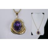 Antique Period - Attractive and Magnificent Large Amethyst Set Pendant. c.1880 - 1890.
