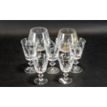 A Collection of Irish Waterford Glass Drinking Glasses, Including Wine Glasses and Goblets,