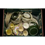 Box of Assorted Porcelain & China, including Sadler Milk Jug,