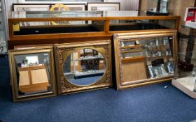 Five Various Reproduction Gilt Framed Mirrors in sizes 1/ 42 inches (app.105cms) x 32 inches (app.