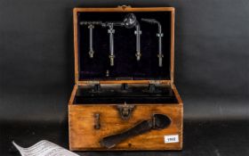 Early 20th Century Violet Ray High Frequency Apparatus, housed in a wooden box,