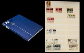 Blue 16 Page Stock book of Stamps from Canada. Lots of Duplication to Suit Error / Variety Hunter.