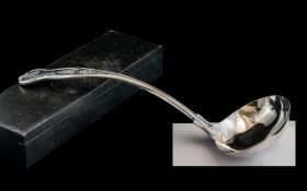 A Kings Pattern Silver Plated Large Size Soup Ladle. Measures Approx 12 Inches In Length.